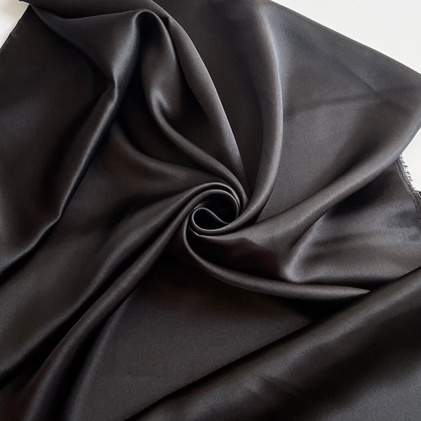 Silk Crepe Backed Satin - Black