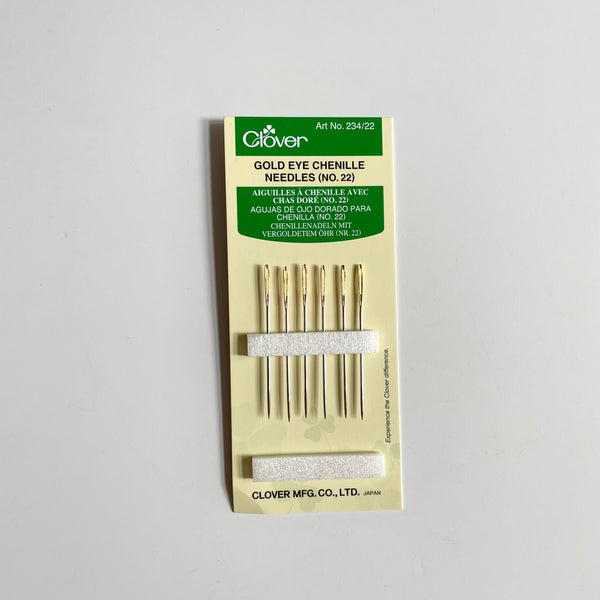 Clover Gold Eye Chenille Needles - Size 22