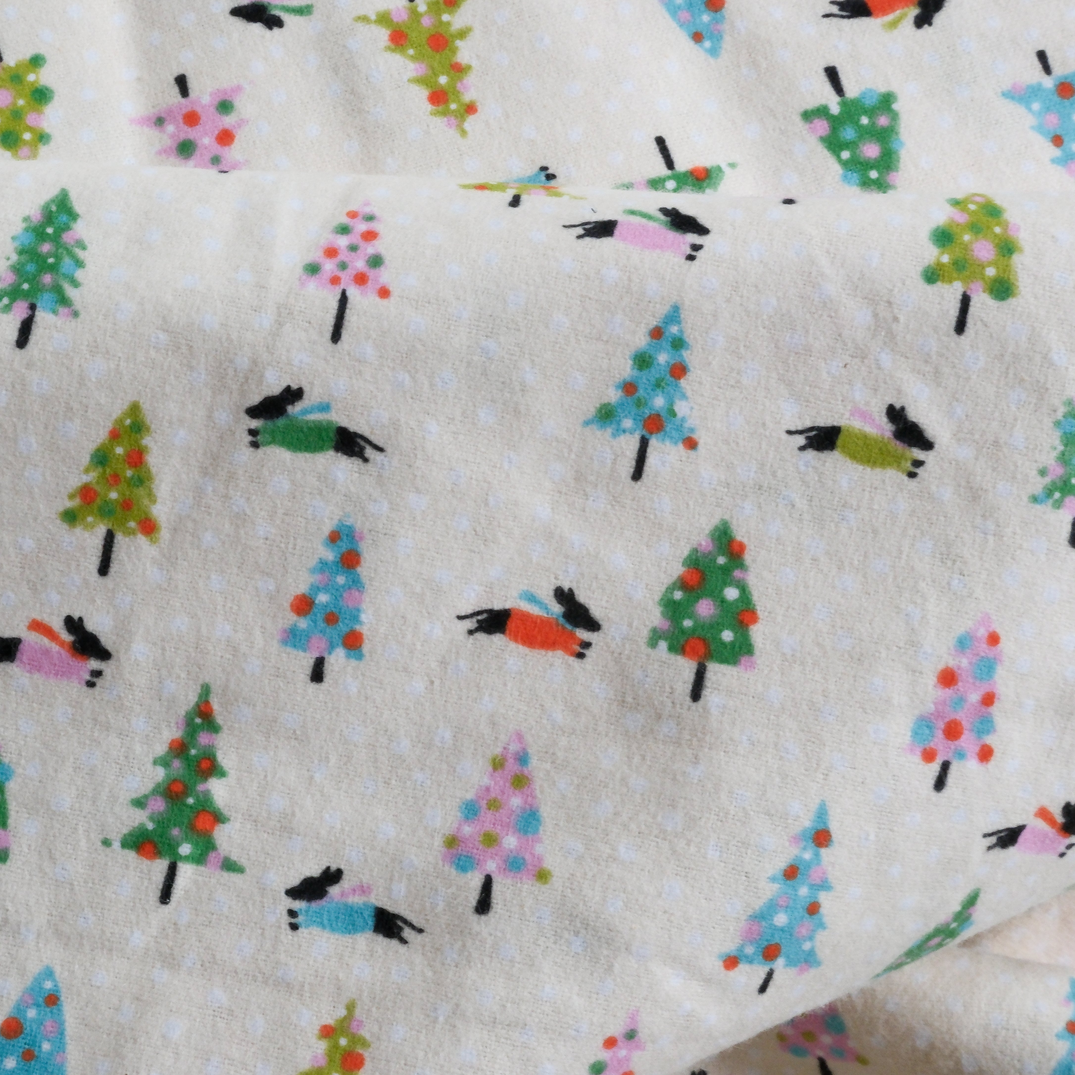 Camelot cotton flannel dachsund in the snow