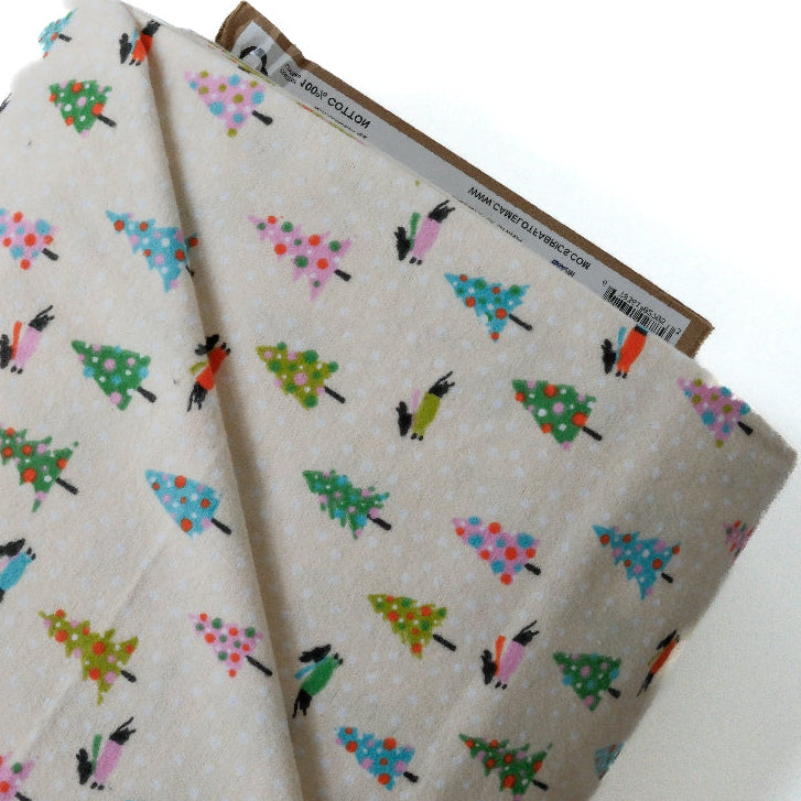 Camelot cotton flannel dachsund in the snow