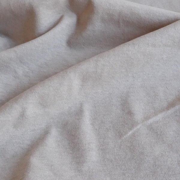 Cotton slub knit taupe fabric 