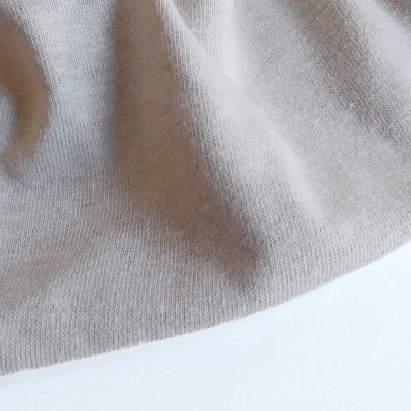 Cotton slub knit taupe fabric 