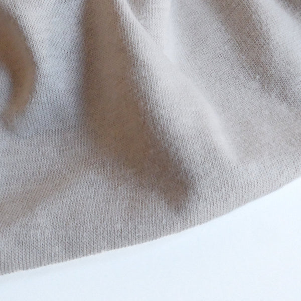 Cotton slub knit taupe fabric 