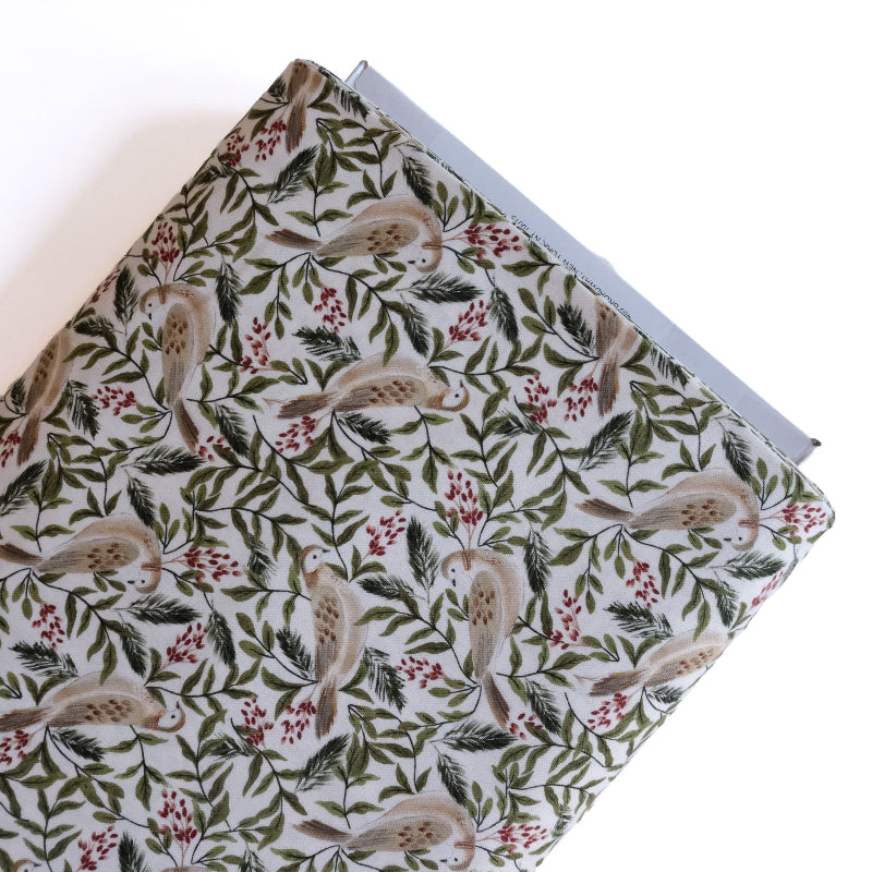 Dear Stella Christmas Quilt Fabric White Turtle Doves