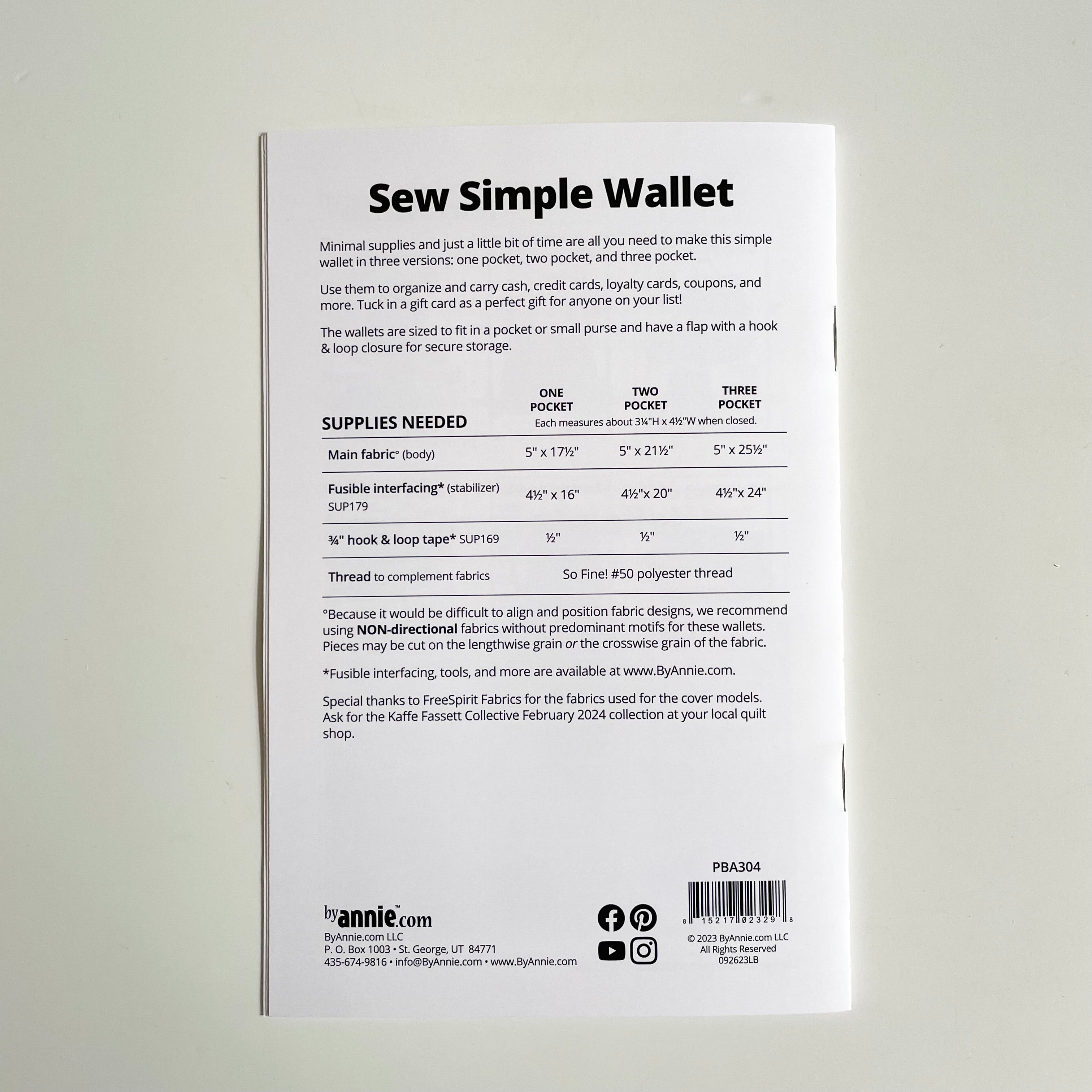 By Annie : Sew Simple Wallet