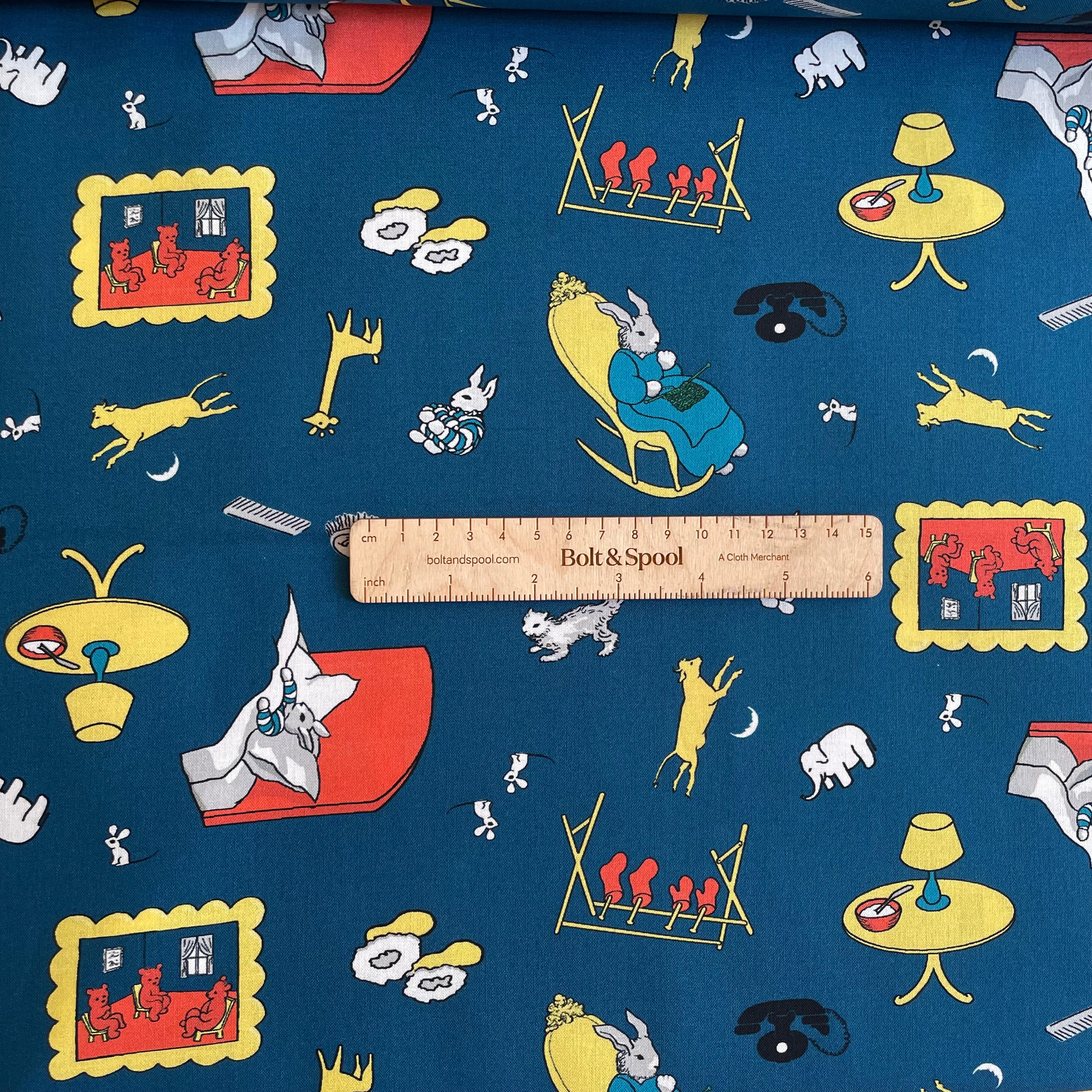 Cloud9 Organic Cotton : Goodnight Moon - Tossed Teal