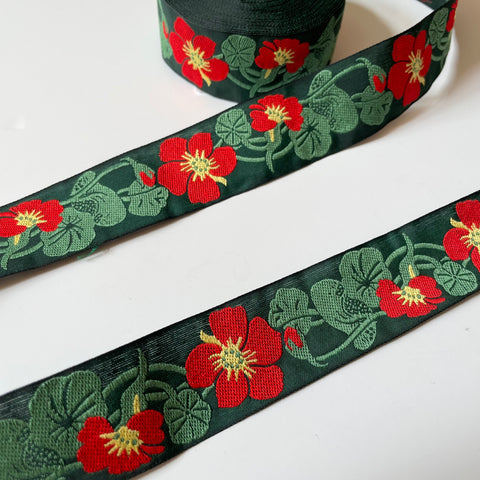 Kafka Ribbon : Nasturiums - Red