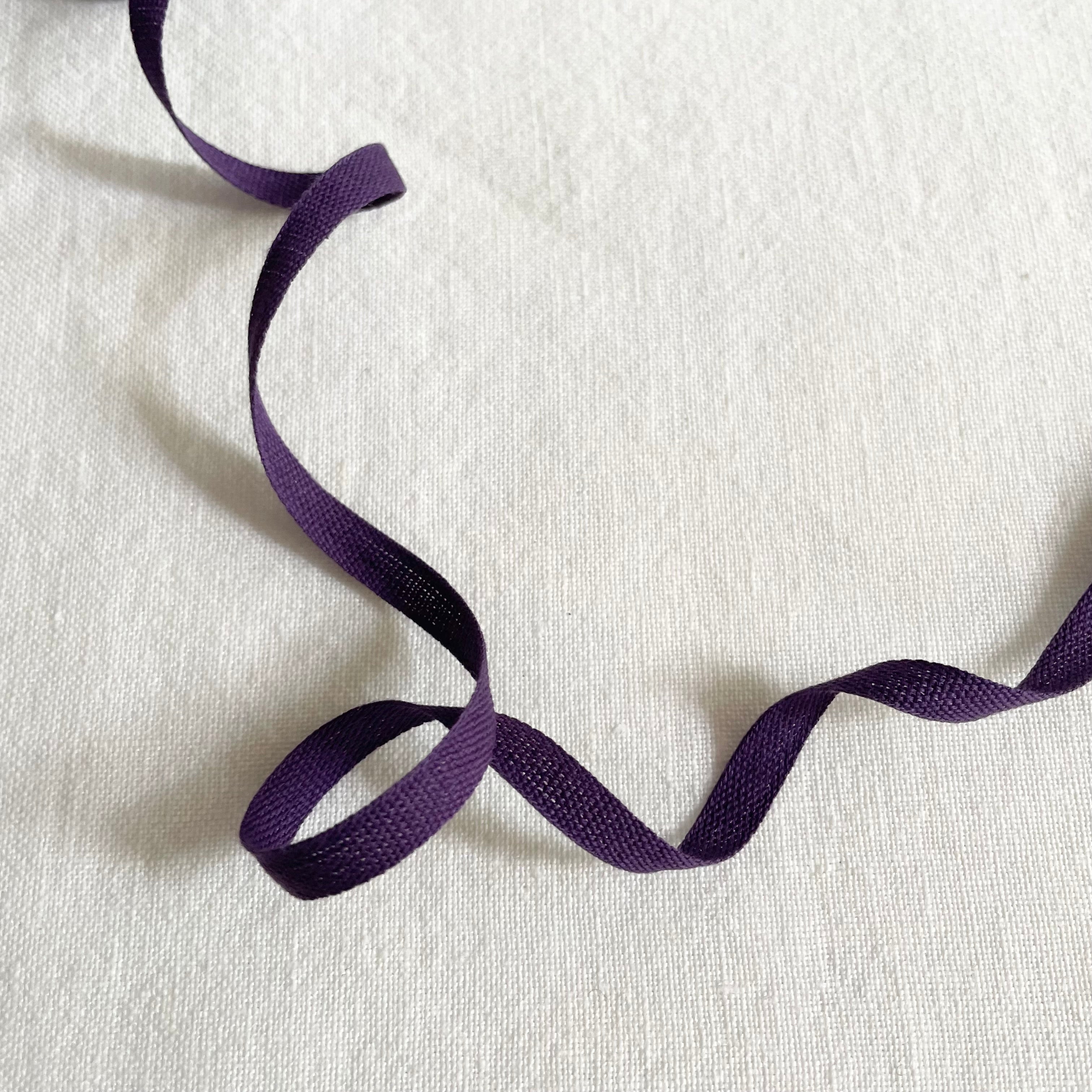Studio Carta : Narrow Tight Weave Cotton Ribbon - plum purple