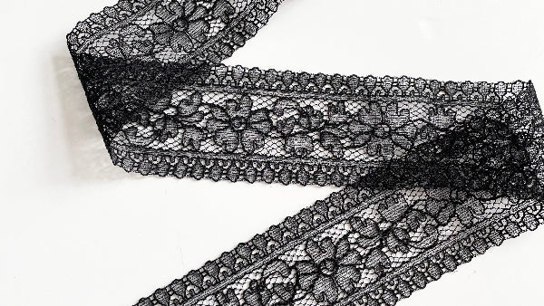 Solstiss Lace : Floral Galloon - Black