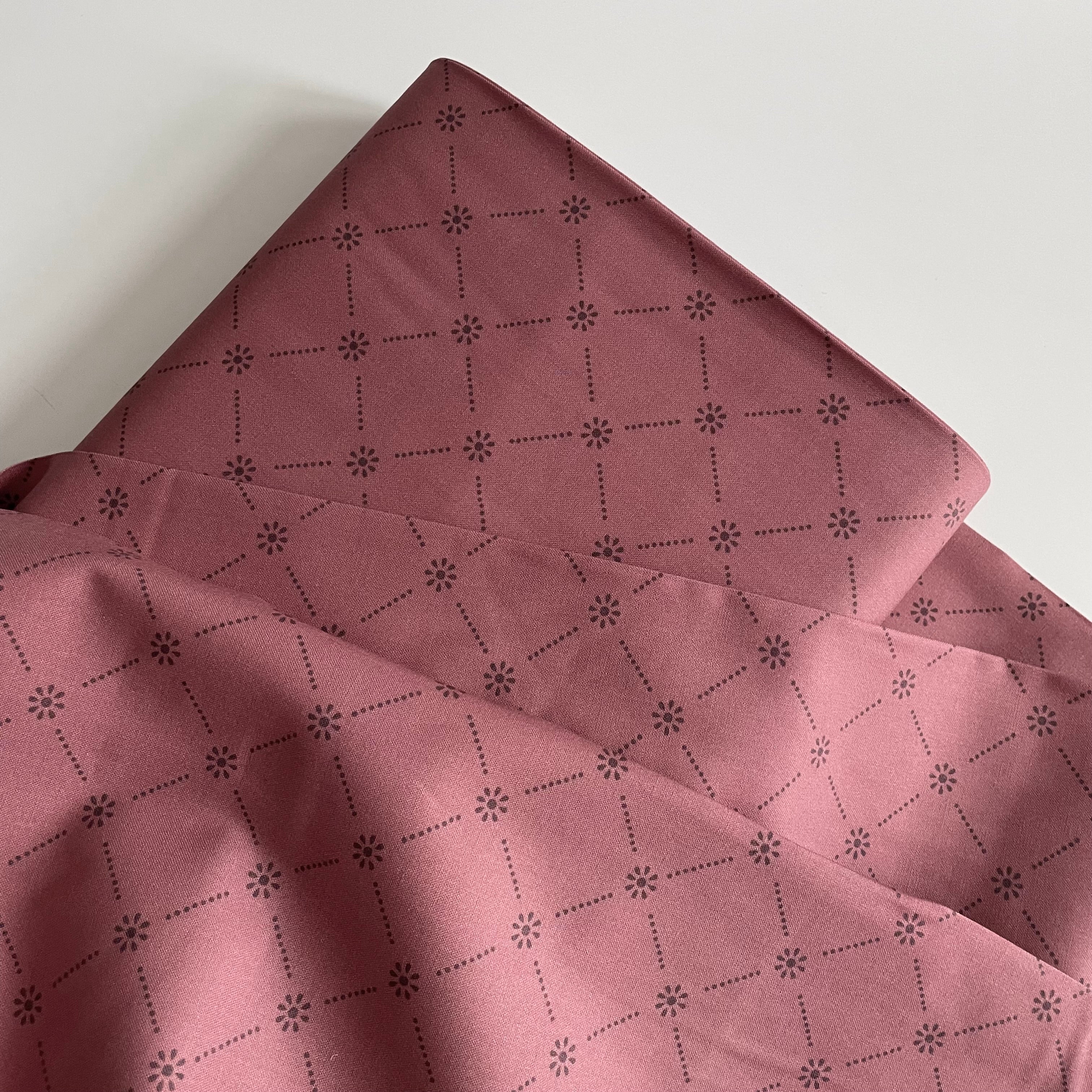 Cloud9 Organic Cotton : Cottage Blooms - Stripple Cocoa