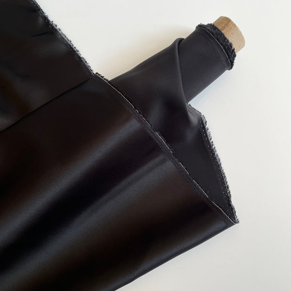 Silk Crepe Backed Satin - Black