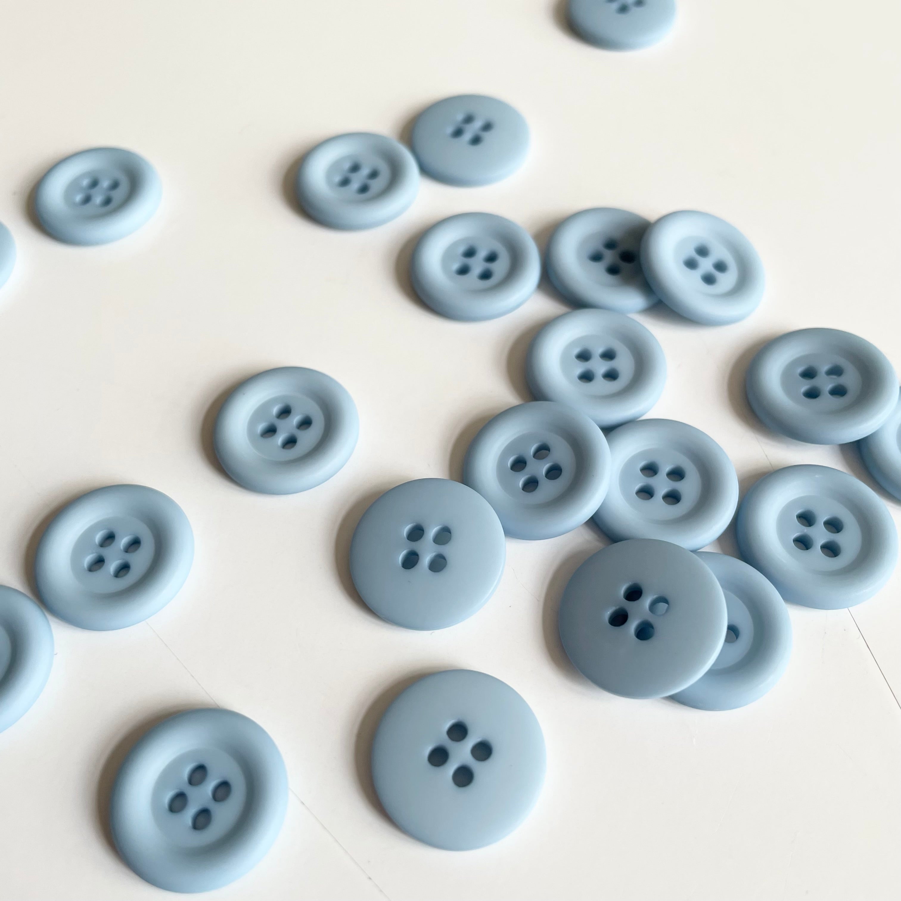 Matte Plastic Button - Light Blue