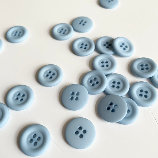 Matte Plastic Button - Light Blue