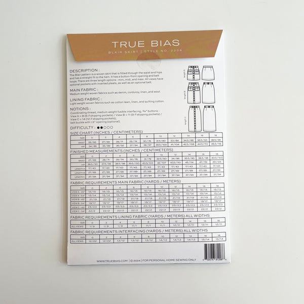 True Bias : Blair Skirt