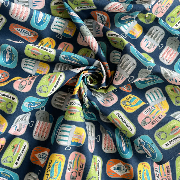 Dear Stella : Partners in Brine tinned fish quilting cotton