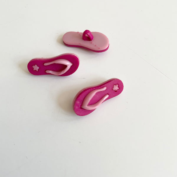 Plastic Flip Flop Button - Pink
