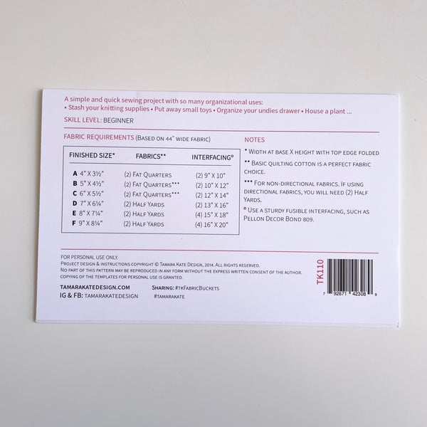 tamara Kate : Fabric Buckets