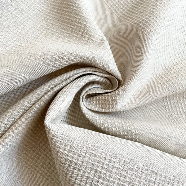 Waffle / Twill Stripe Linen - Natural