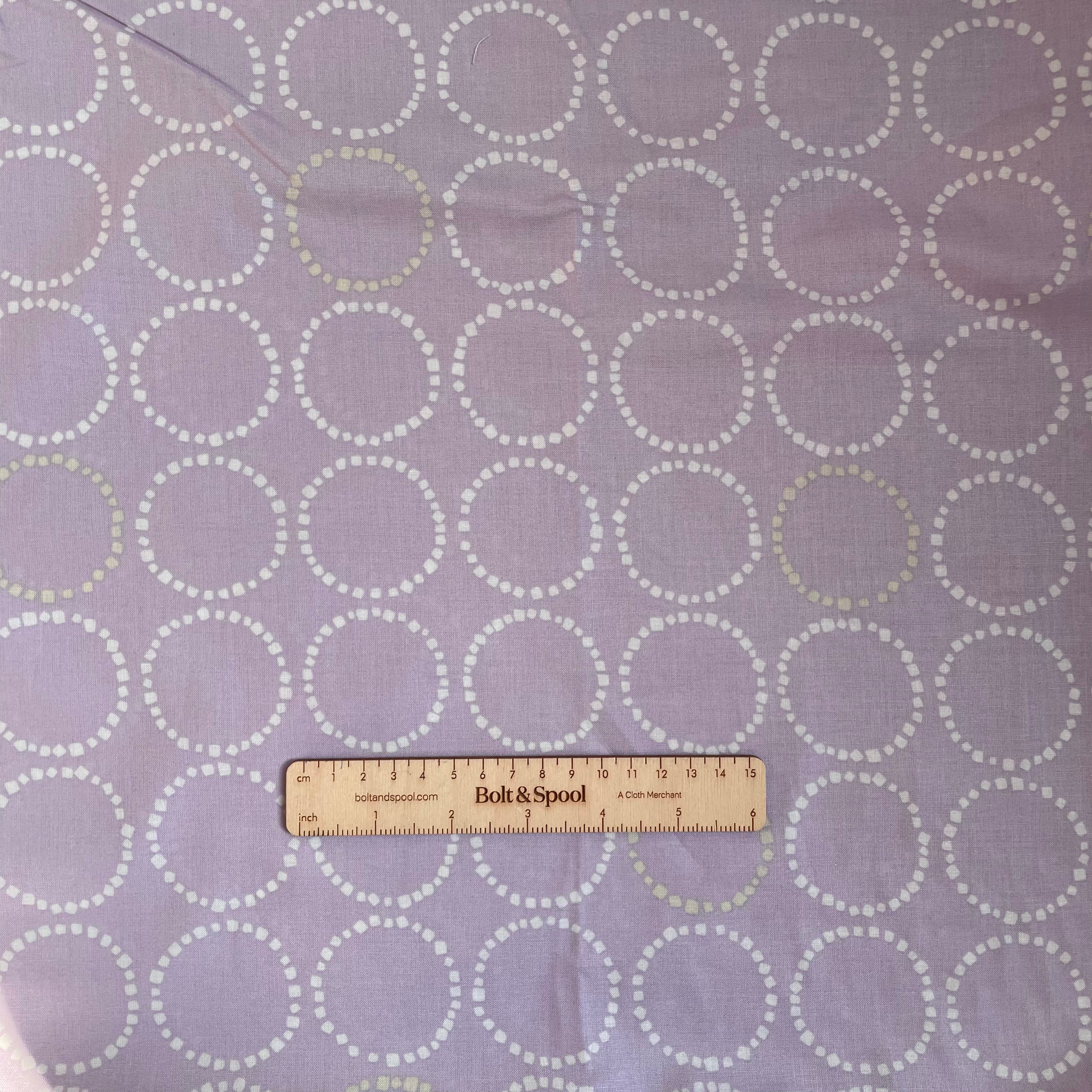 Koizumi Dotted Circles - White on Lavender