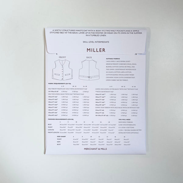 Merchant & Mills Pattern : Miller Vest