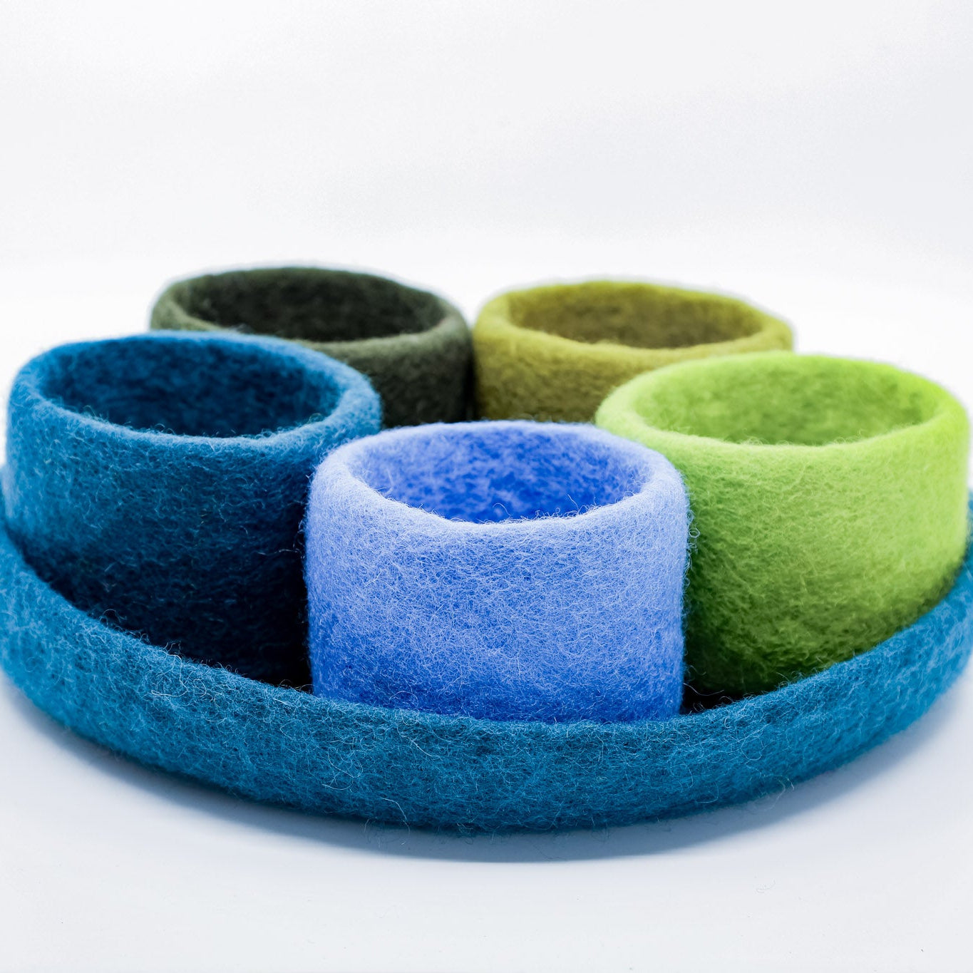 Felted wool organiziaton bowls