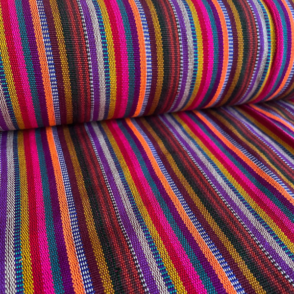 Woven Guatemalan Cloth - Bright Stripe