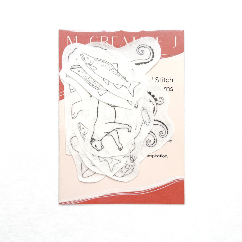 M Creative J stick and stich embroidery pattern - pacific northwest animals