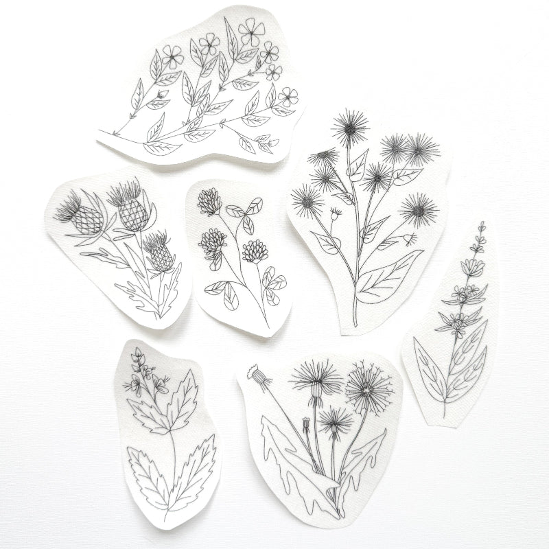 M Creative J stick and stich embroidery pattern - unconventional flowers