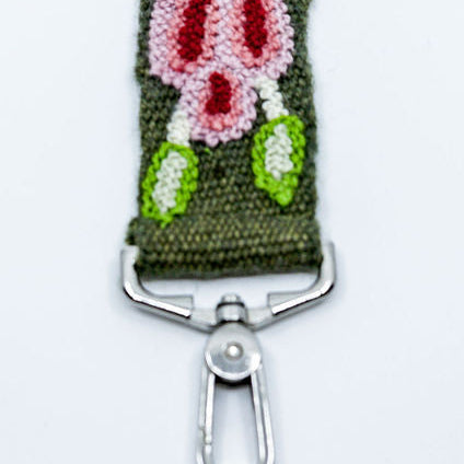 hand woven and embroidered bag strap