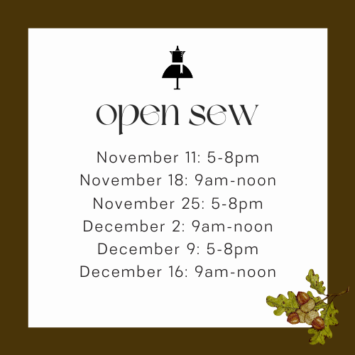 Open Sew Tuesdays!