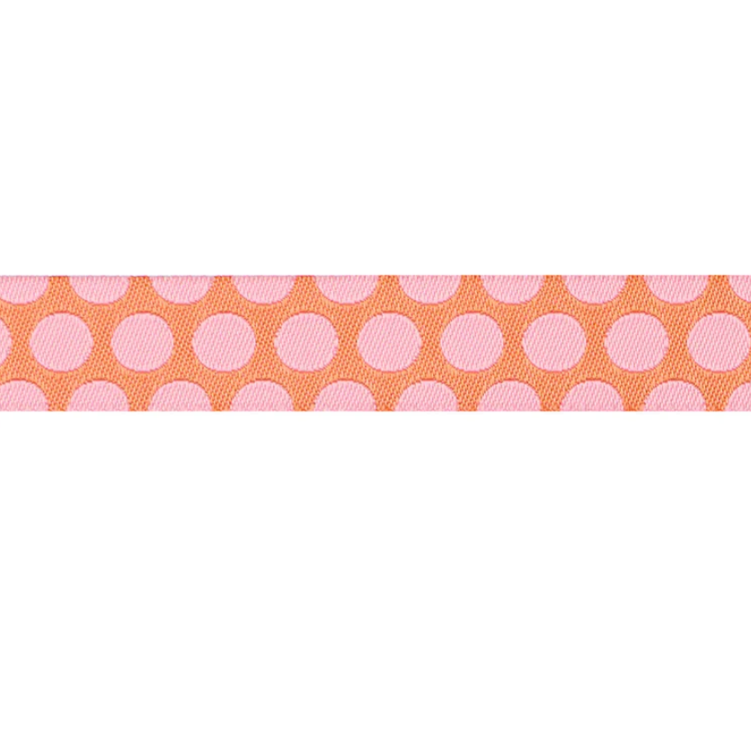 Tula Pink Dinosaur Eggs ribbon in Blush