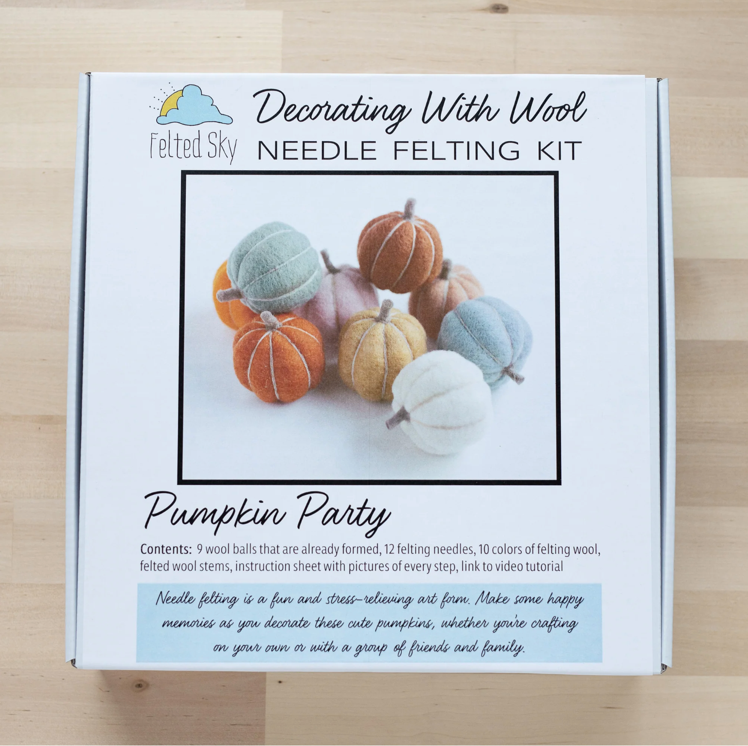 Felted Sky Needle Felting Kit : Pumpkin Party