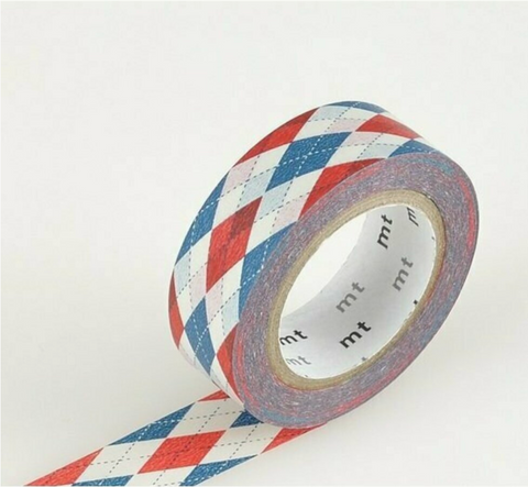 MT Washi Tape - Argyle Red