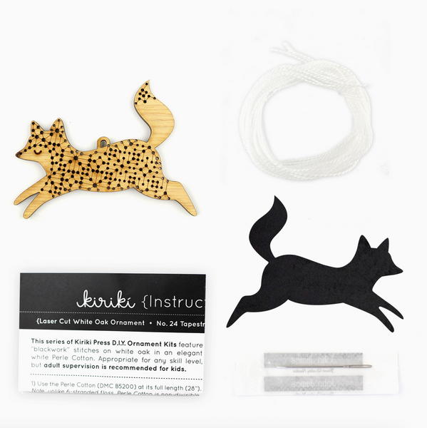Kiriki Press Stitched Ornament Kit - Fox