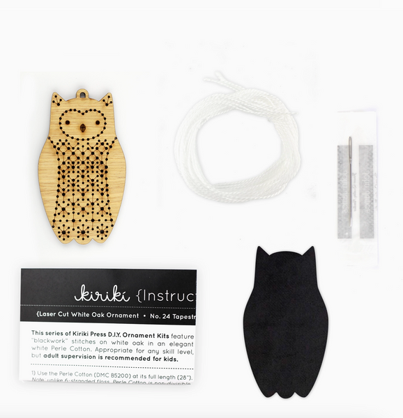 Kiriki Press Stitched Ornament Kit - Owl