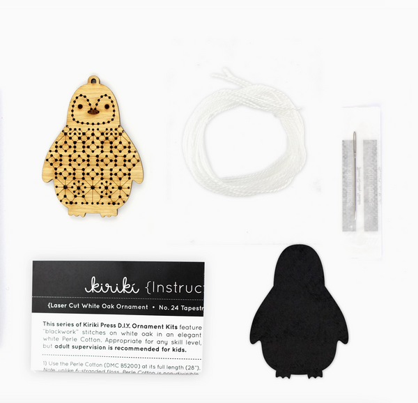 Kiriki Press Stitched Ornament Kit - Penguin