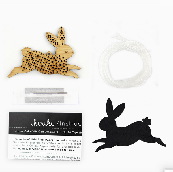 Kiriki Press Stitched Ornament Kit - Rabbit