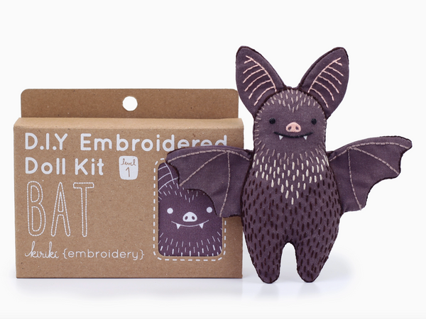 Kiriki Press Embroidered Doll Kit - Bat