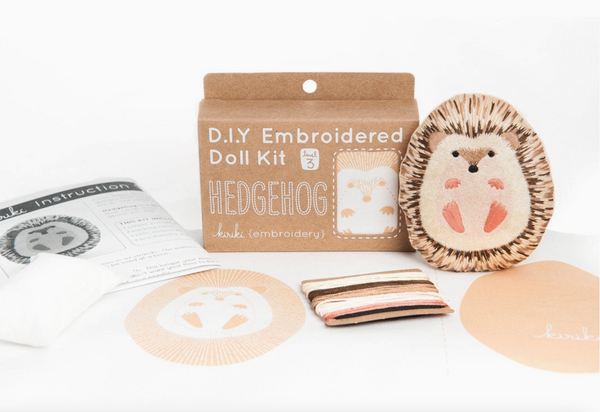 Kiriki Press Embroidered Doll Kit - Hedgehog