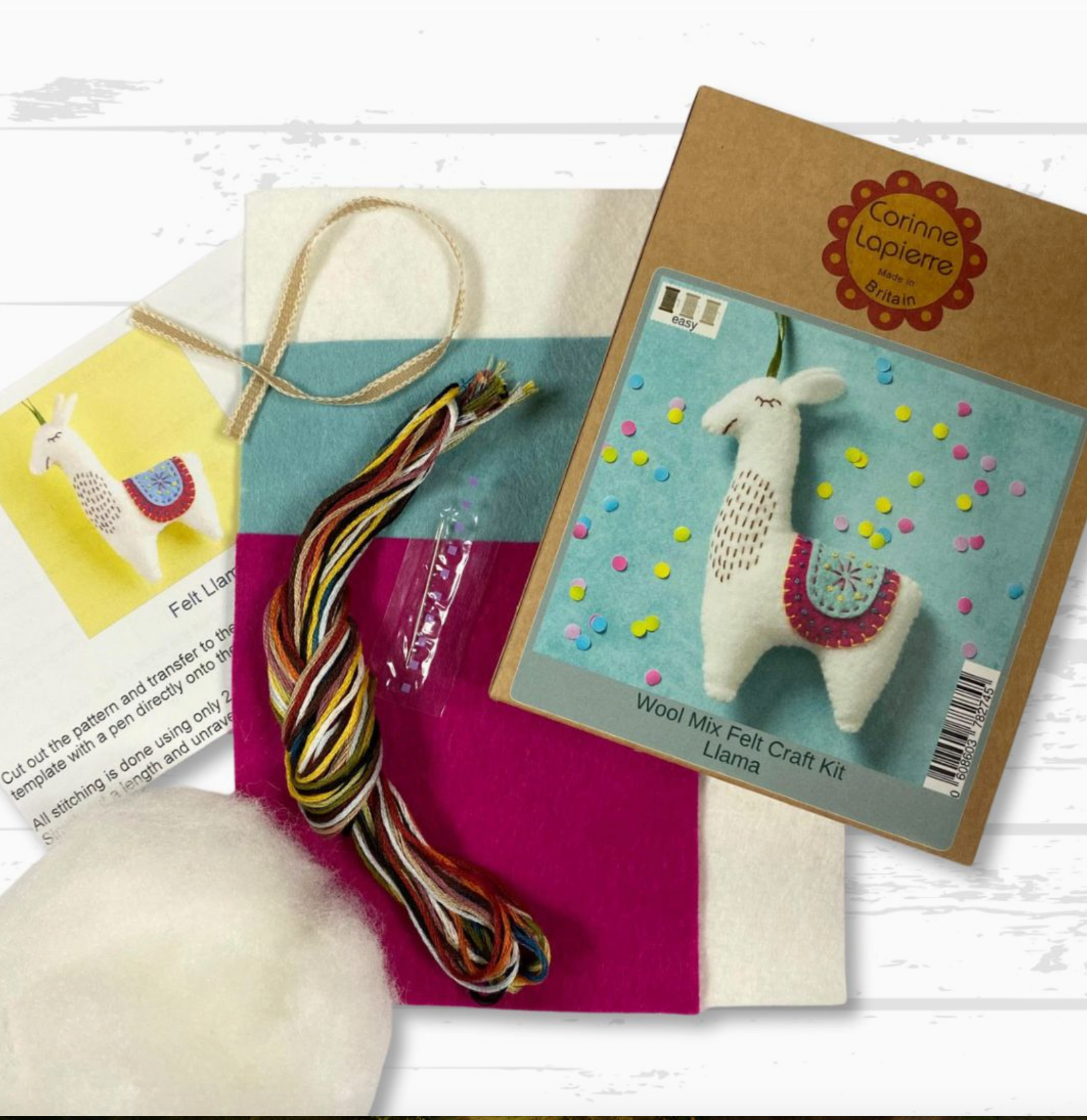 Corinne Lapierre : Embroidered Felt Kit - Llama