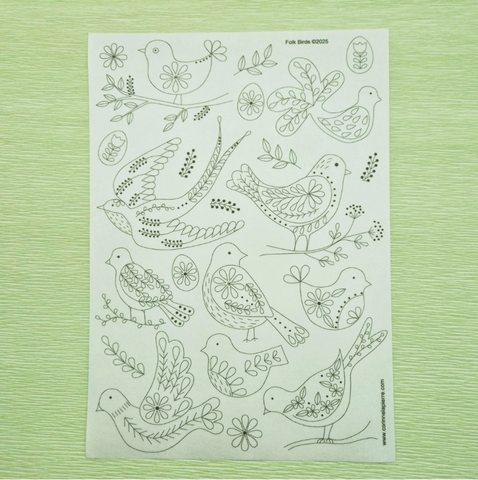 Corinne Lapierre : Stick & Stitch Embroidery Transfers - Folk Birds