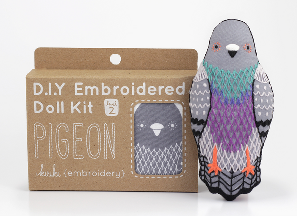 Kiriki Press Embroidered Doll Kit - Pigeon