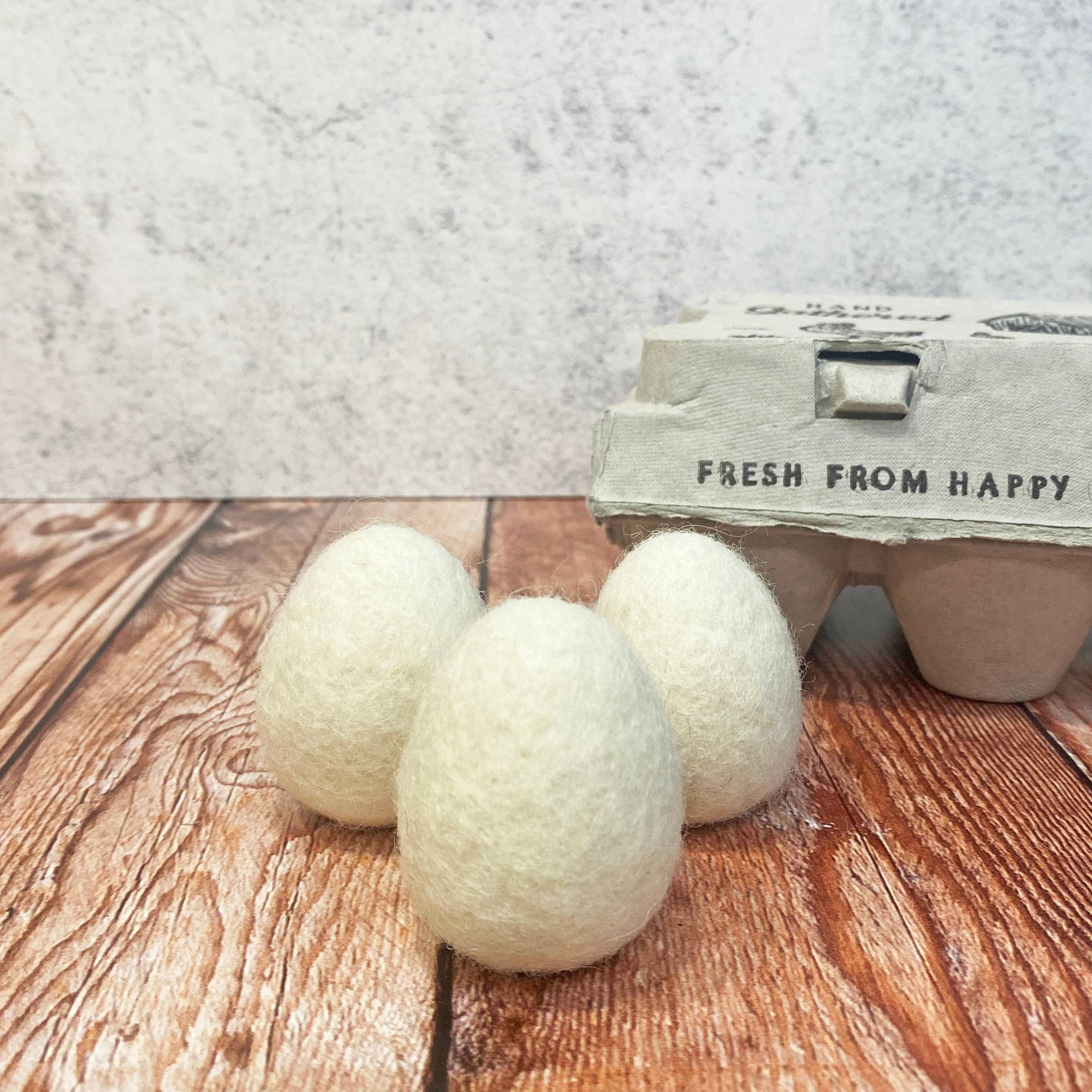 Oakwind Hollow : Mini Felt Eggs - Fresh Cream (set of 3)