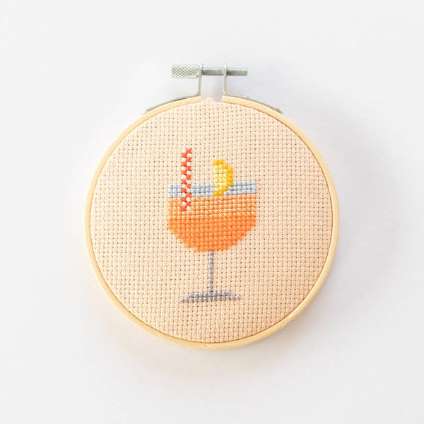 Cotton Clara : Counted Cross Stitch Kit - Aperol Cocktail