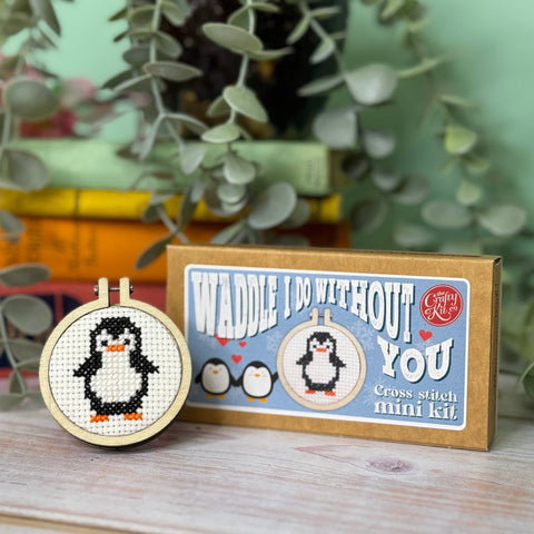 'Waddle I do Without You' Mini Matchbox Cross Stitch Kit