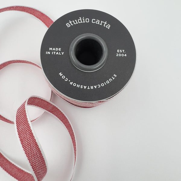 Drittofilo Cotton Ribbon - Red / White : Studio Carta