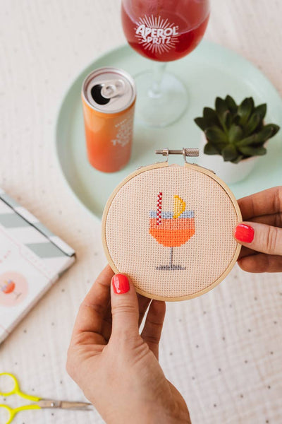 Cotton Clara : Counted Cross Stitch Kit - Aperol Cocktail