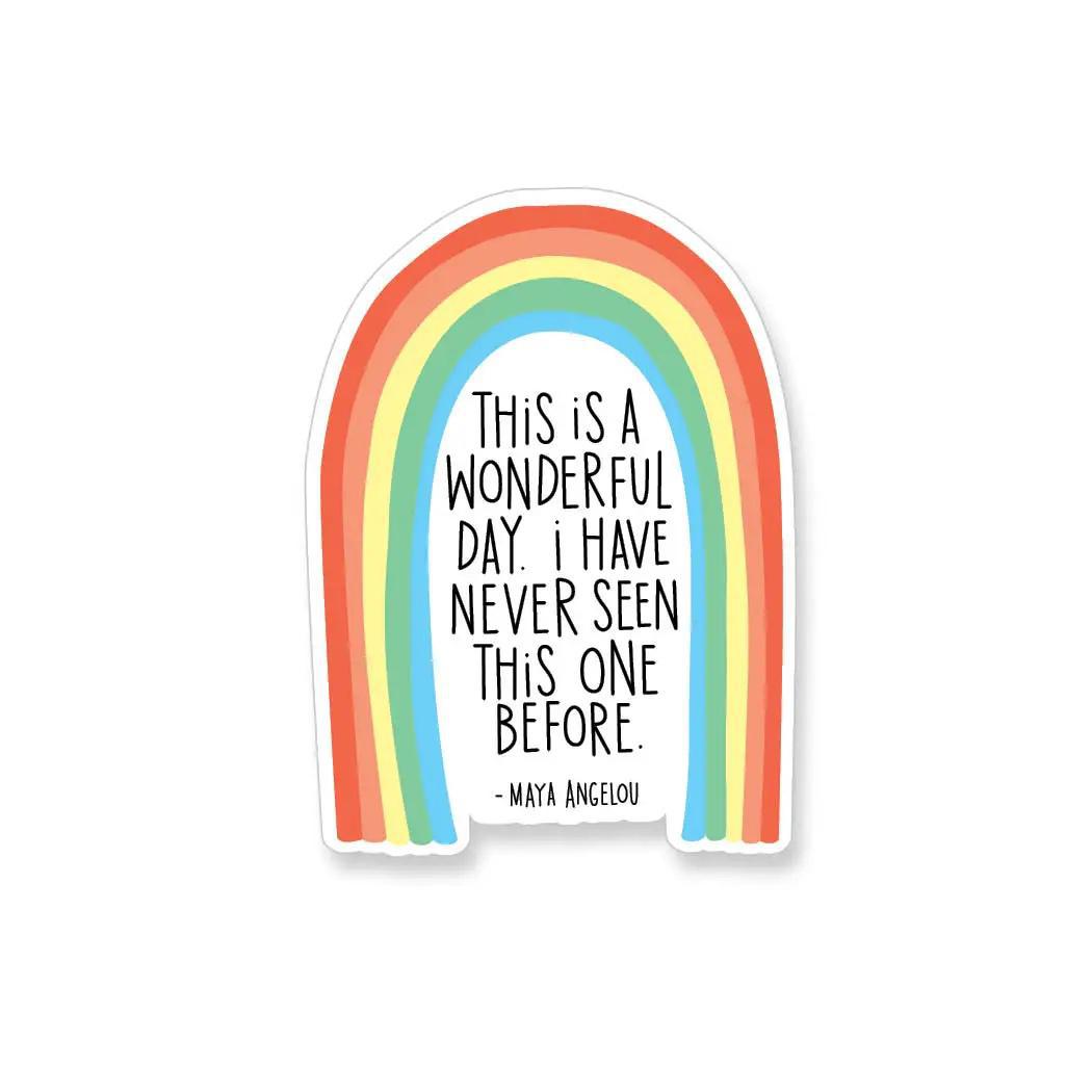 Vinyl Sticker - Maya Angelou Rainbow
