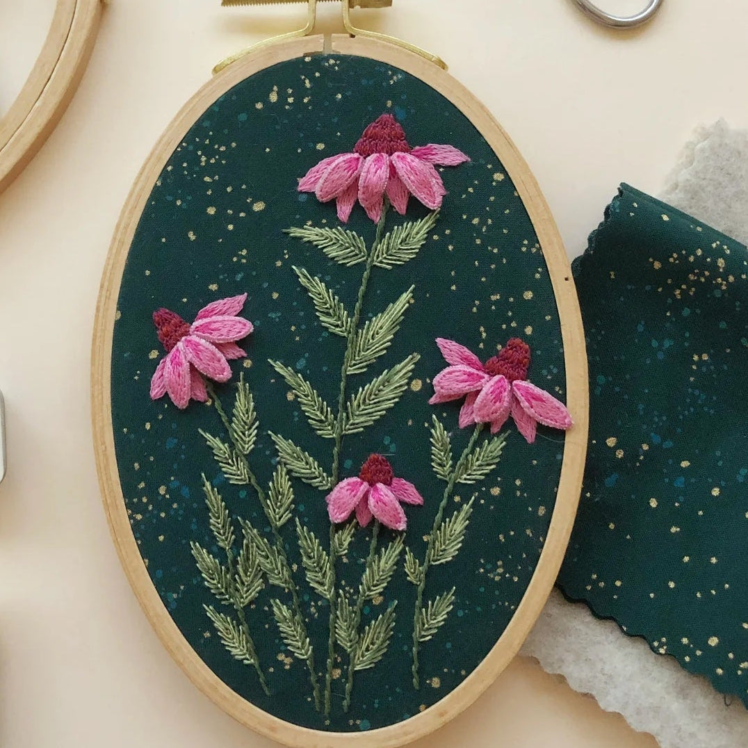 3D Coneflower Intermediate Embroidery Kit