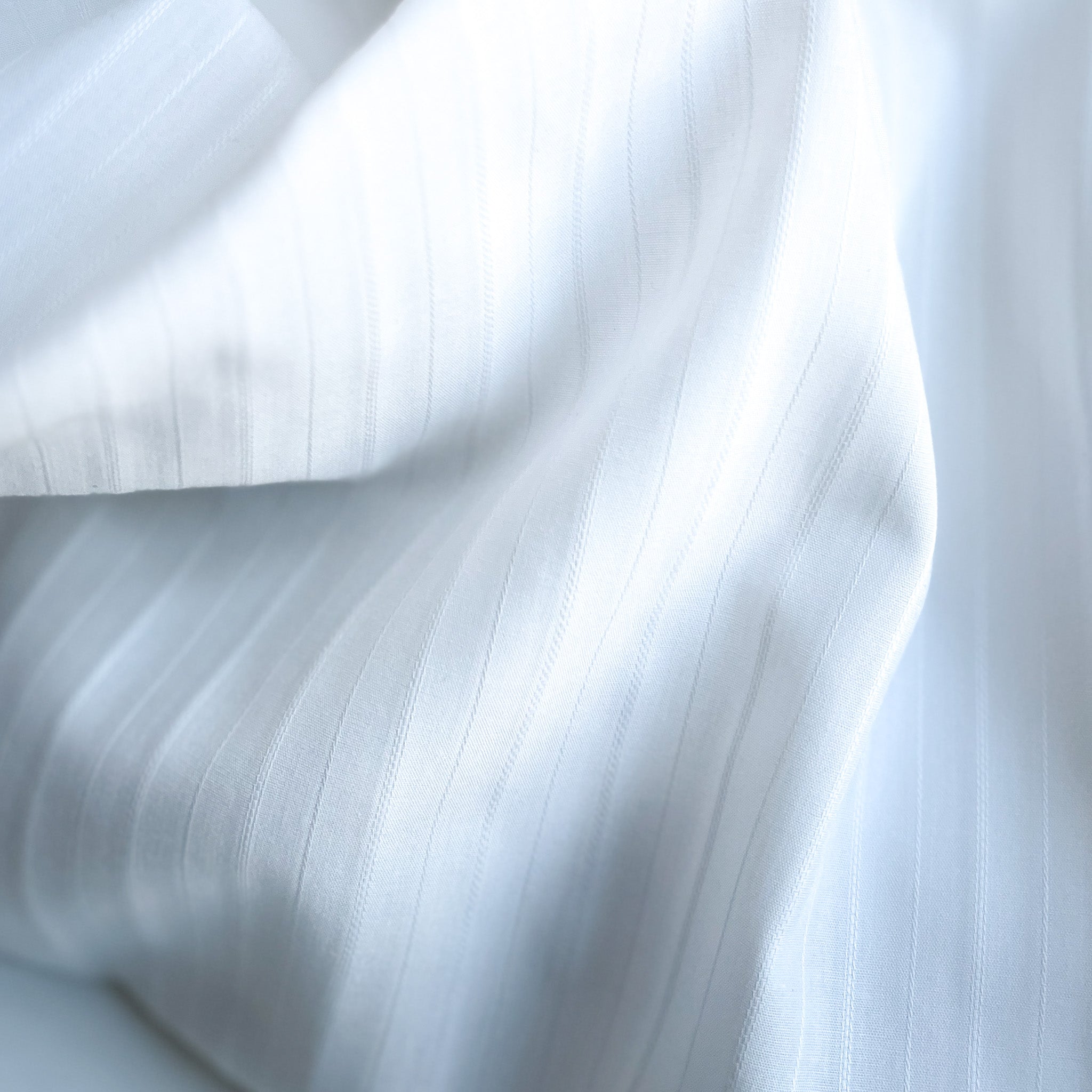 Pima Cotton Stripe Shirting - White on White